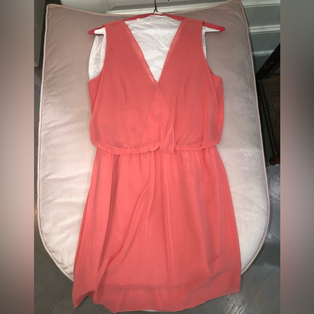 Pink open back dress, short